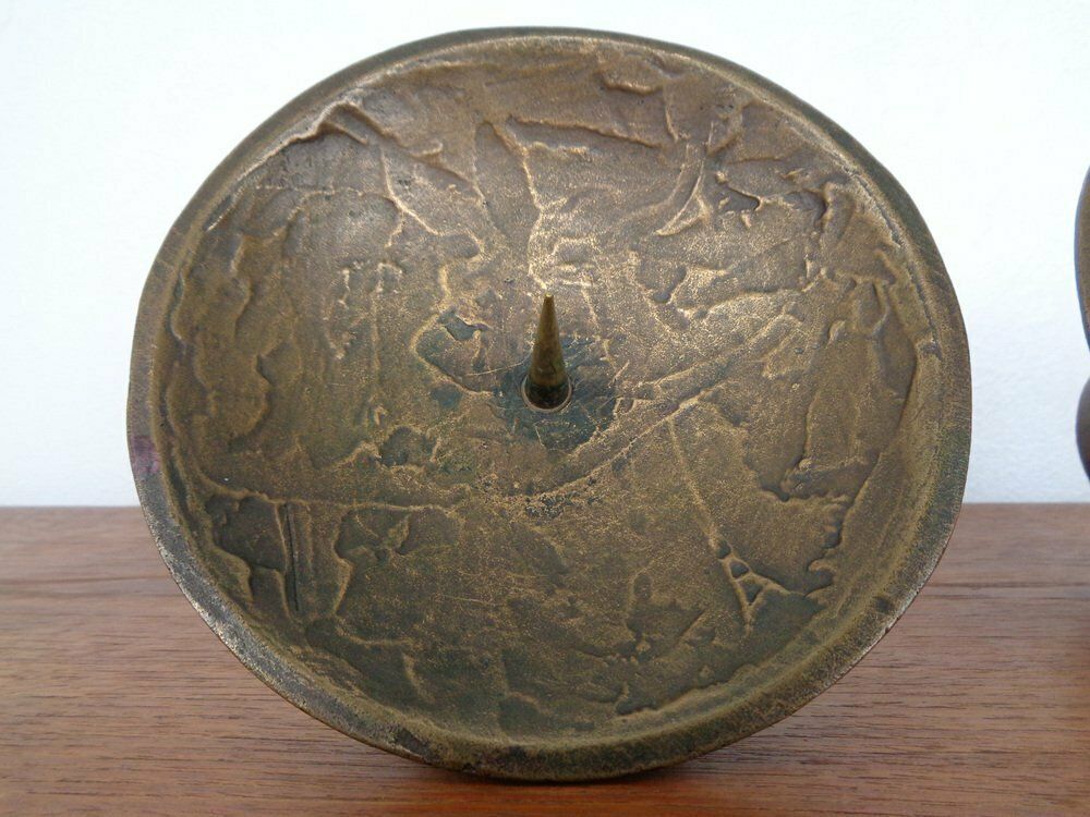 photo buy Brutalist Bronze Candleholders, 1960s, Set Of 2