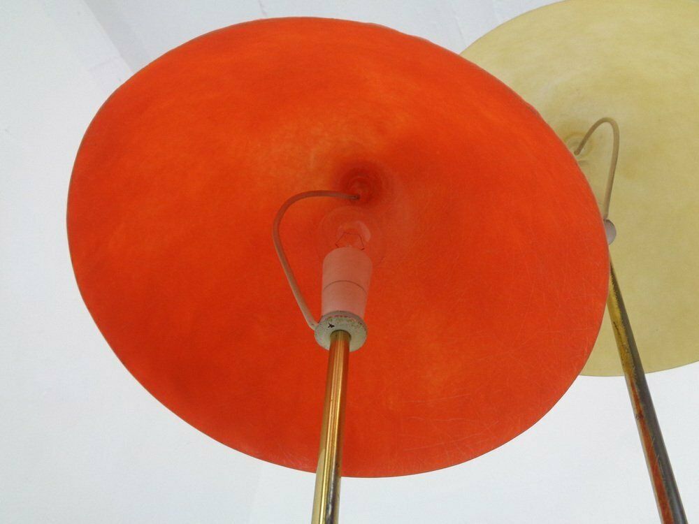 photo buy Italian Glass Fiber & Brass Floor Lamp, 1950s