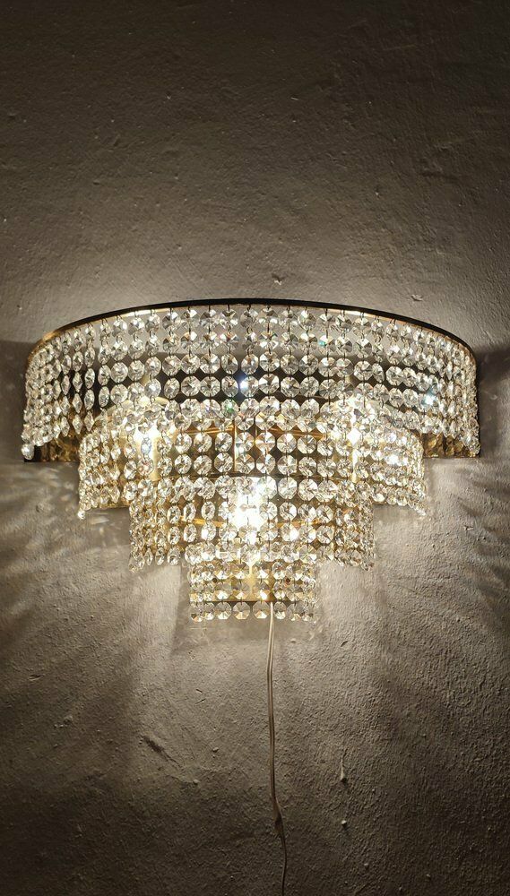 Lighting Crystal Wall Lamps. France, 1970s. Set Of 2 photo