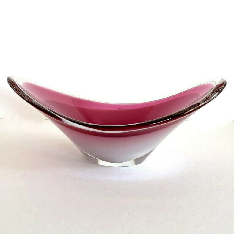 Large Flygsfors Glass Bowl "Coquille Series" 1958 photo Home Decor