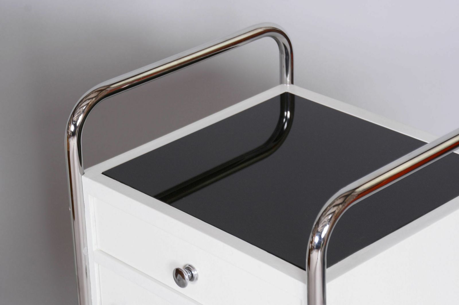 Restored Bauhaus Pair Of Bedside Tables, Vichr A Spol, Chrome, Czechia, 1930s photo furniture