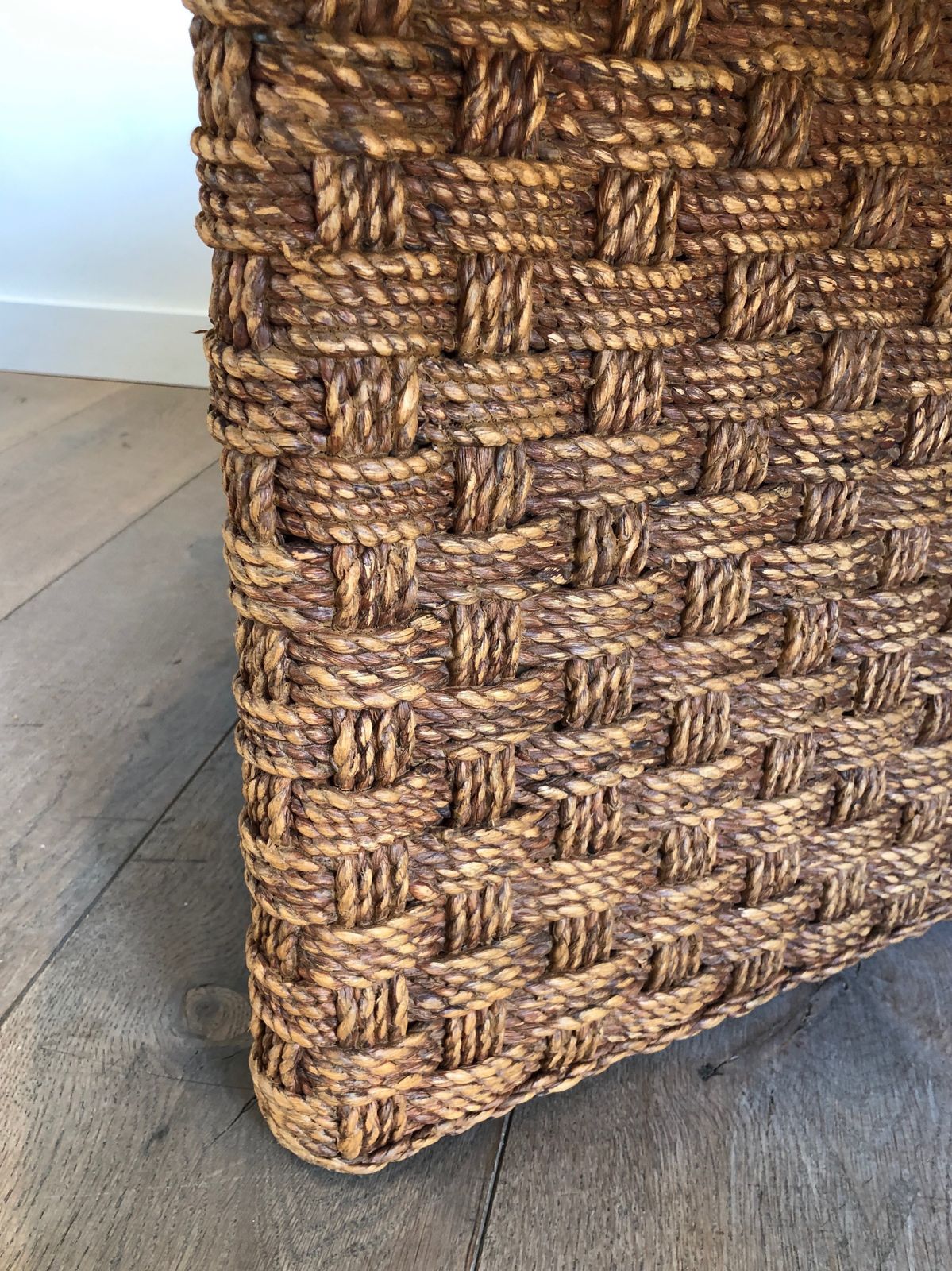 Important Round Coffee Table In Rope And Wood In The Taste Of Audoux Minet photo buy