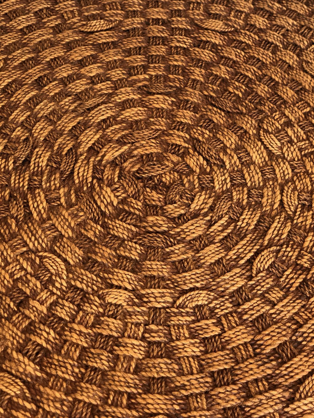 photo for sale Important Round Coffee Table In Rope And Wood In The Taste Of Audoux Minet