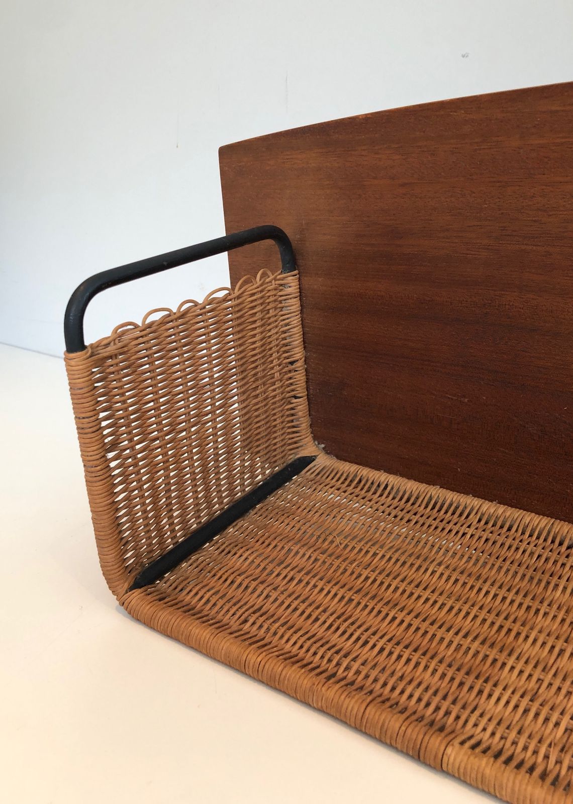 Shelf In Wood, Rattan And Lacquered Metal By Raymond Glemeau photo 1250.0