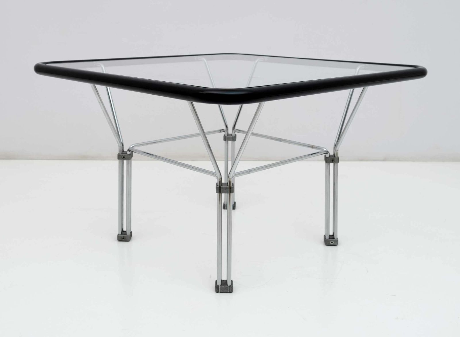 Attributed Niels Bendtsen Post Modern Crystal And Steel Coffee Table, 1970s photo for sale