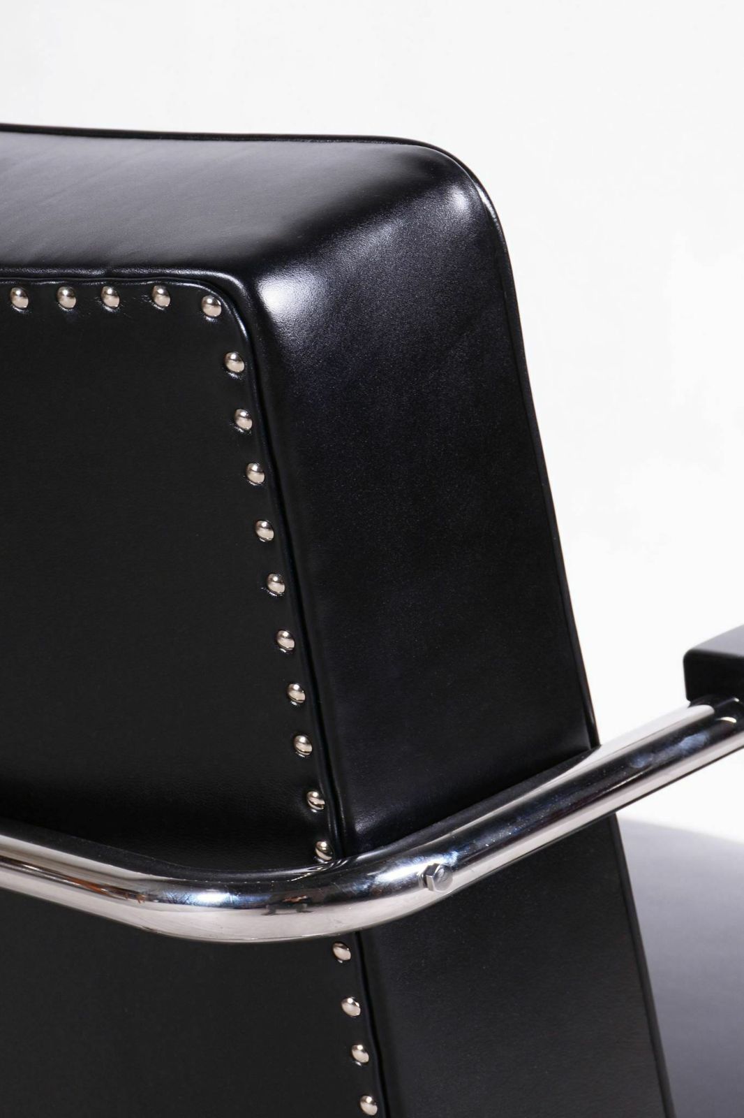 Restored Bauhaus Pair Of Black Armchairs, Mücke   Melder, High Quality Leather, Czechia, 1930s photo 3350.0