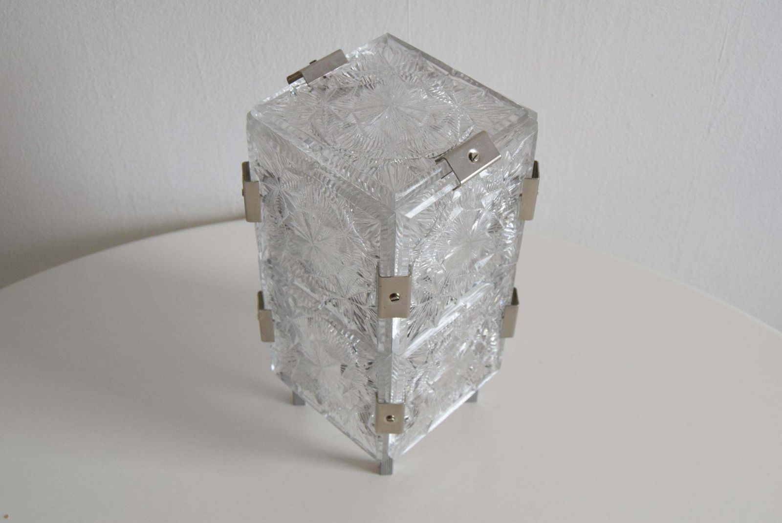 Vintage Rare Glass Table Lamp By Josef Hejtman For Kamenicky Senov, 1960's. photo Lighting