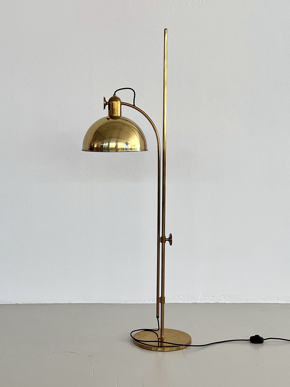 Florian Schulz Mid Century Adjustable Floor Lamp In Full Brass, 1970s photo buy