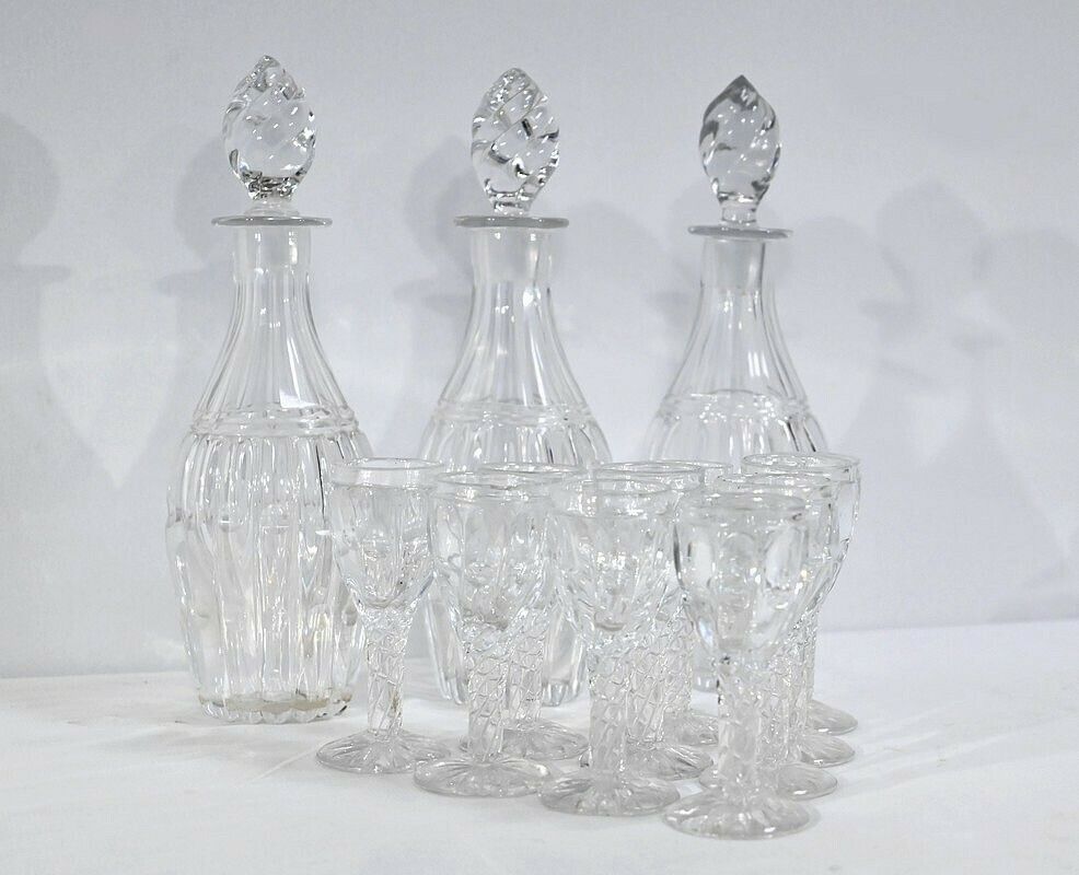 Bohemian Crystal Cabaret Service, Napoleon III Period   2nd Part Of The 19th Century photo furniture