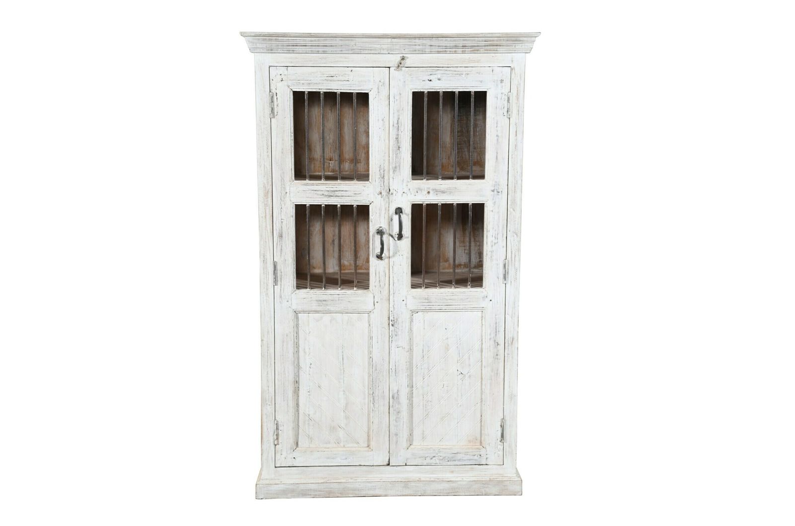 Authentic Indian Teak Wood Reclaimed Pinjara Cupboard   Vintage Storage Furniture, Handcrafted Artistry photo vinterior