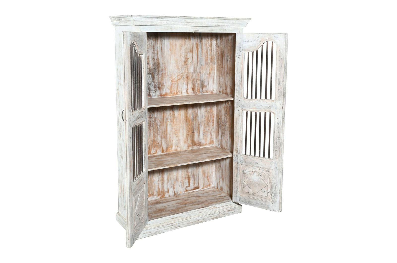 Authentic Indian Teak Wood Reclaimed Pinjara Cupboard   Vintage Storage Furniture, Handcrafted Artistry photo furniture