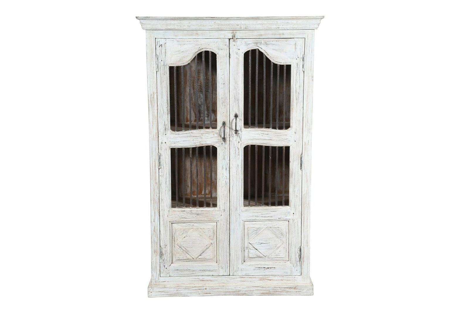Authentic Indian Teak Wood Reclaimed Pinjara Cupboard   Vintage Storage Furniture, Handcrafted Artistry photo for sale