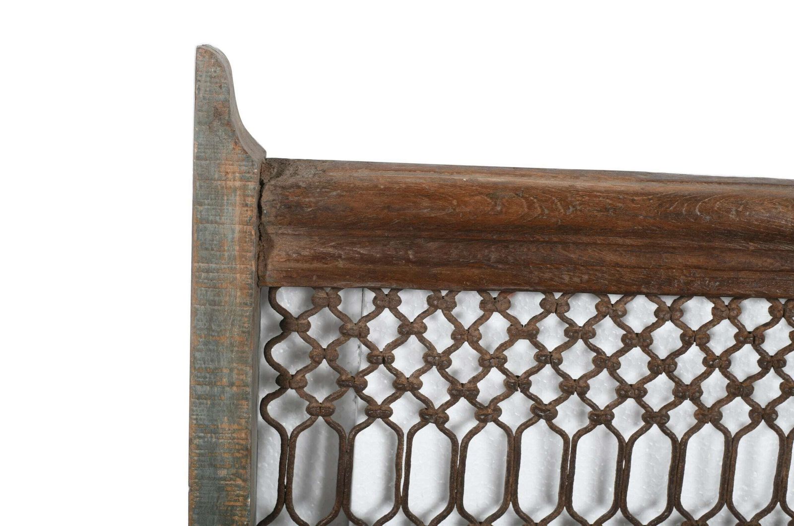Exquisite Antique Indian Teak Wood And Iron Bannister Vintage Architectural Salvage, Handcrafted Artistry photo for sale