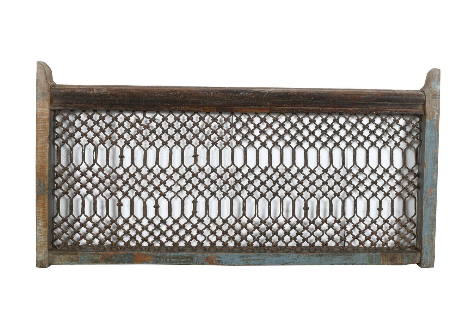 Exquisite Antique Indian Teak Wood And Iron Bannister   Vintage Architectural Salvage, Handcrafted Artistry