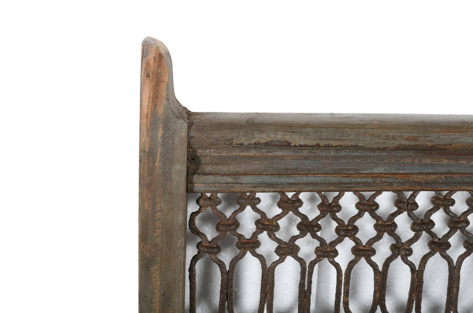 Exquisite Antique Indian Teak Wood And Iron Bannister   Vintage Architectural Salvage, Handcrafted Artistry photo for sale