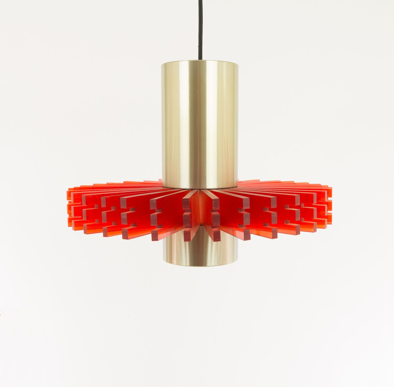 Red Priest Collar Pendant By Claus Bolby For Cebo Industri, 1960s photo Lighting