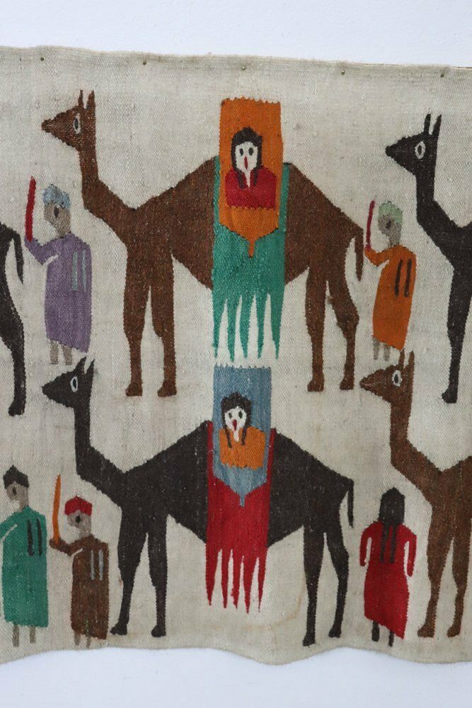 Handmade Israeli Wall Tapestry Or Wall Rug, 1930s photo furniture