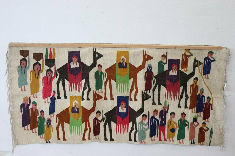 photo furniture Handmade Israeli Wall Tapestry Or Wall Rug, 1930s