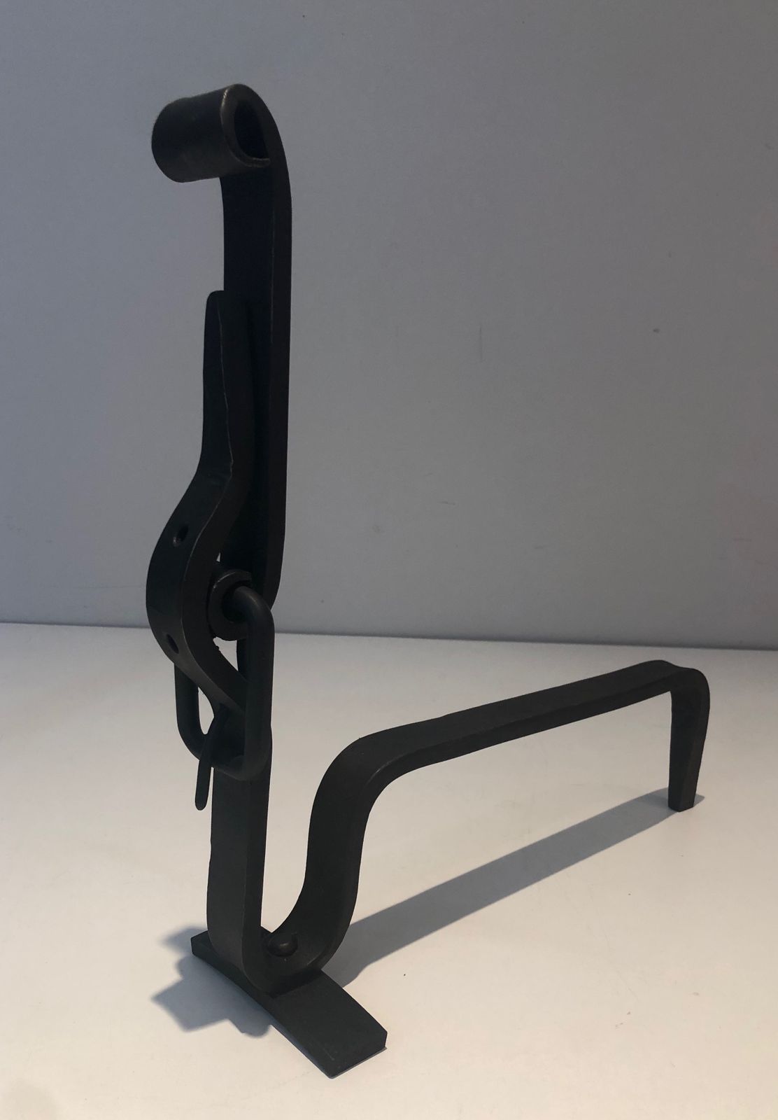 Pair Of Wrought Iron Belt Andirons photo Home Fixtures