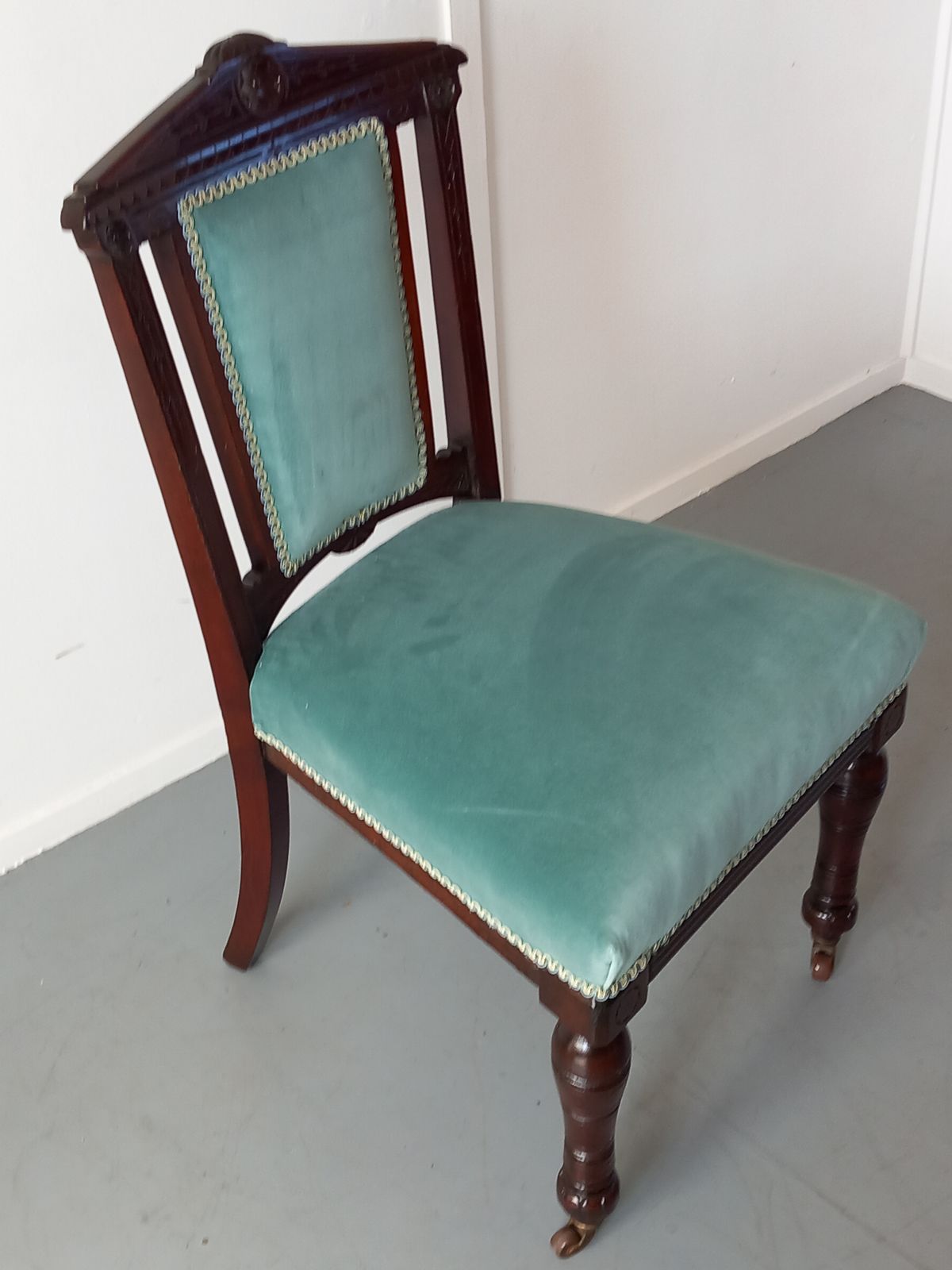 A Carved Mahogany Side Chair, 1800s photo for sale
