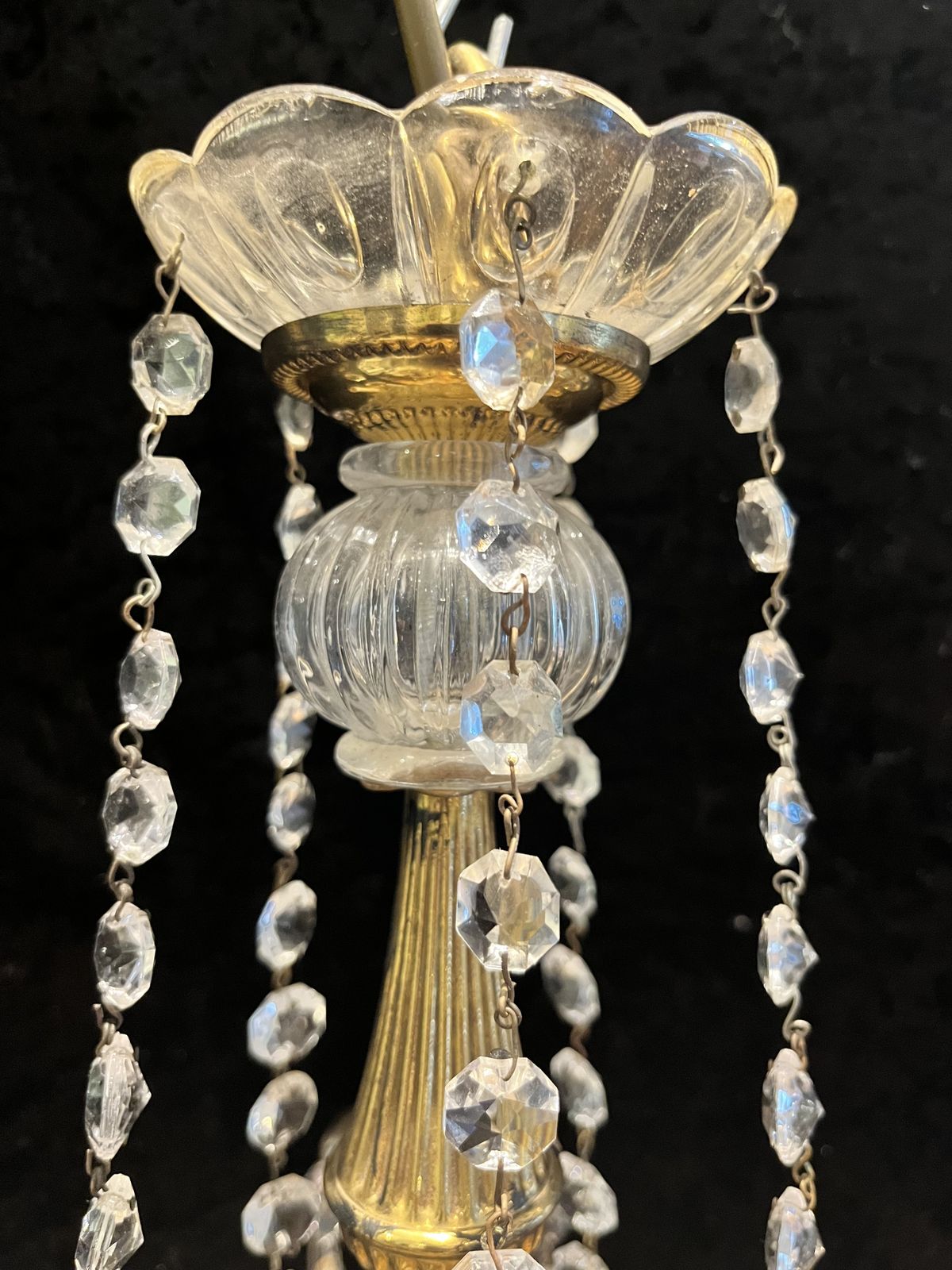 A Pair Of French Five Light Antique Chandeliers. Cr675. £1350 photo for sale