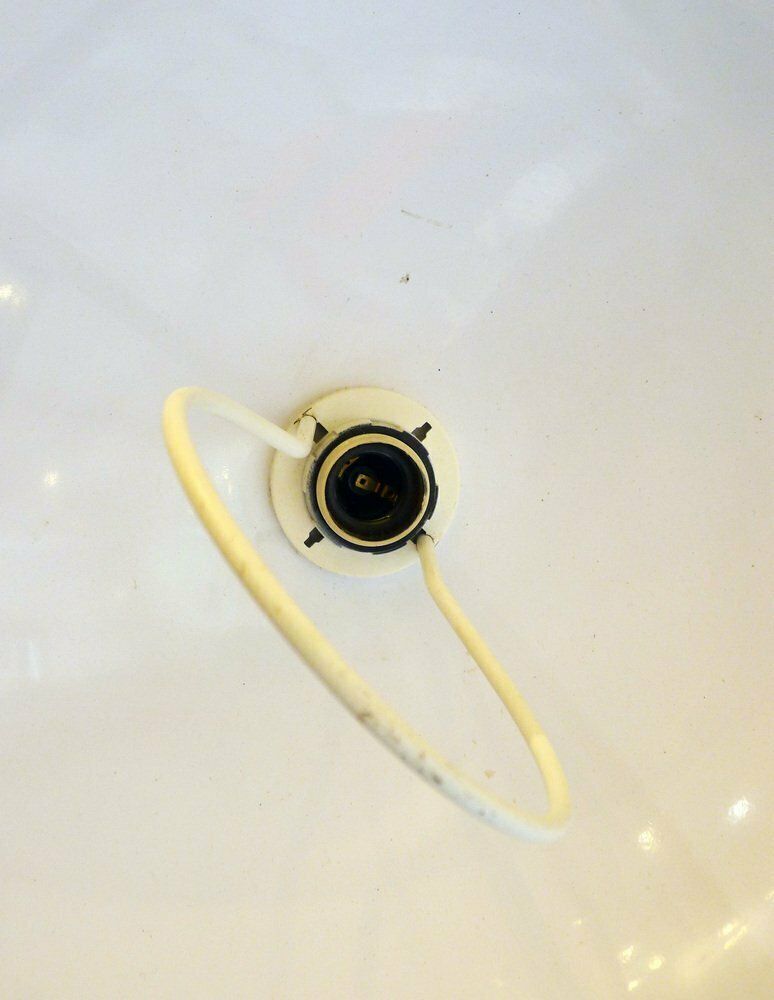 Italian White Lacquered Metal Pendant, 1970s photo furniture