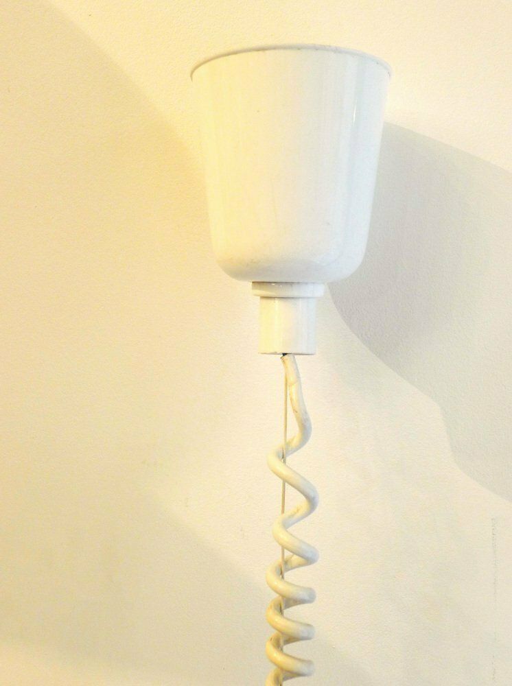 Italian White Lacquered Metal Pendant, 1970s photo vinterior