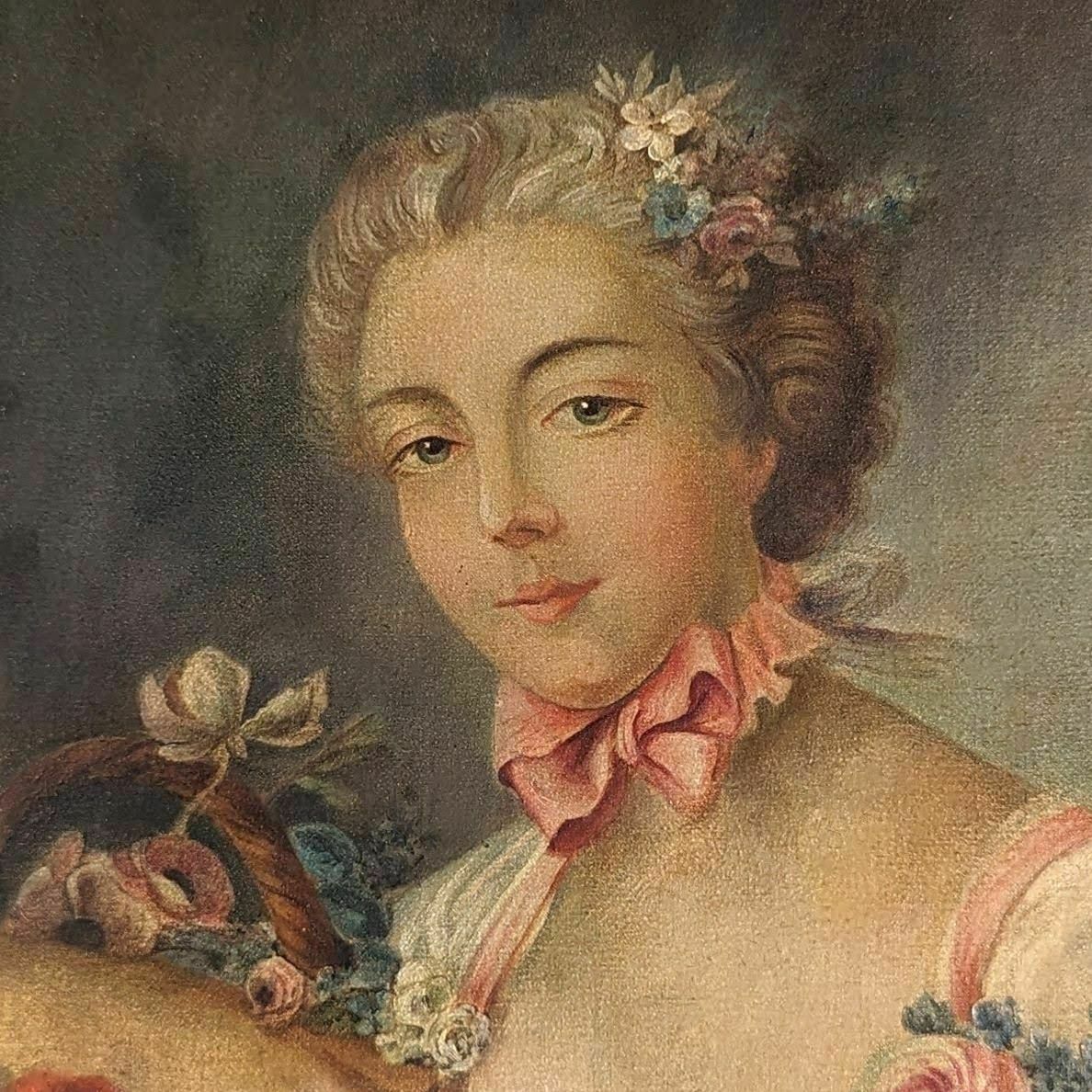 Oil On Canvas Portrait Of An Elegant Ear Frame photo furniture