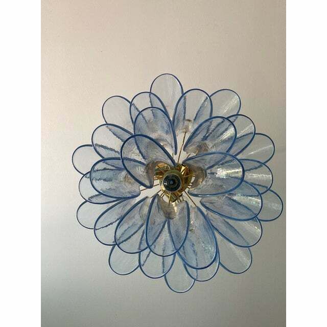Contemporary Blue “Selle” Murano Glass Chandelier photo vinterior