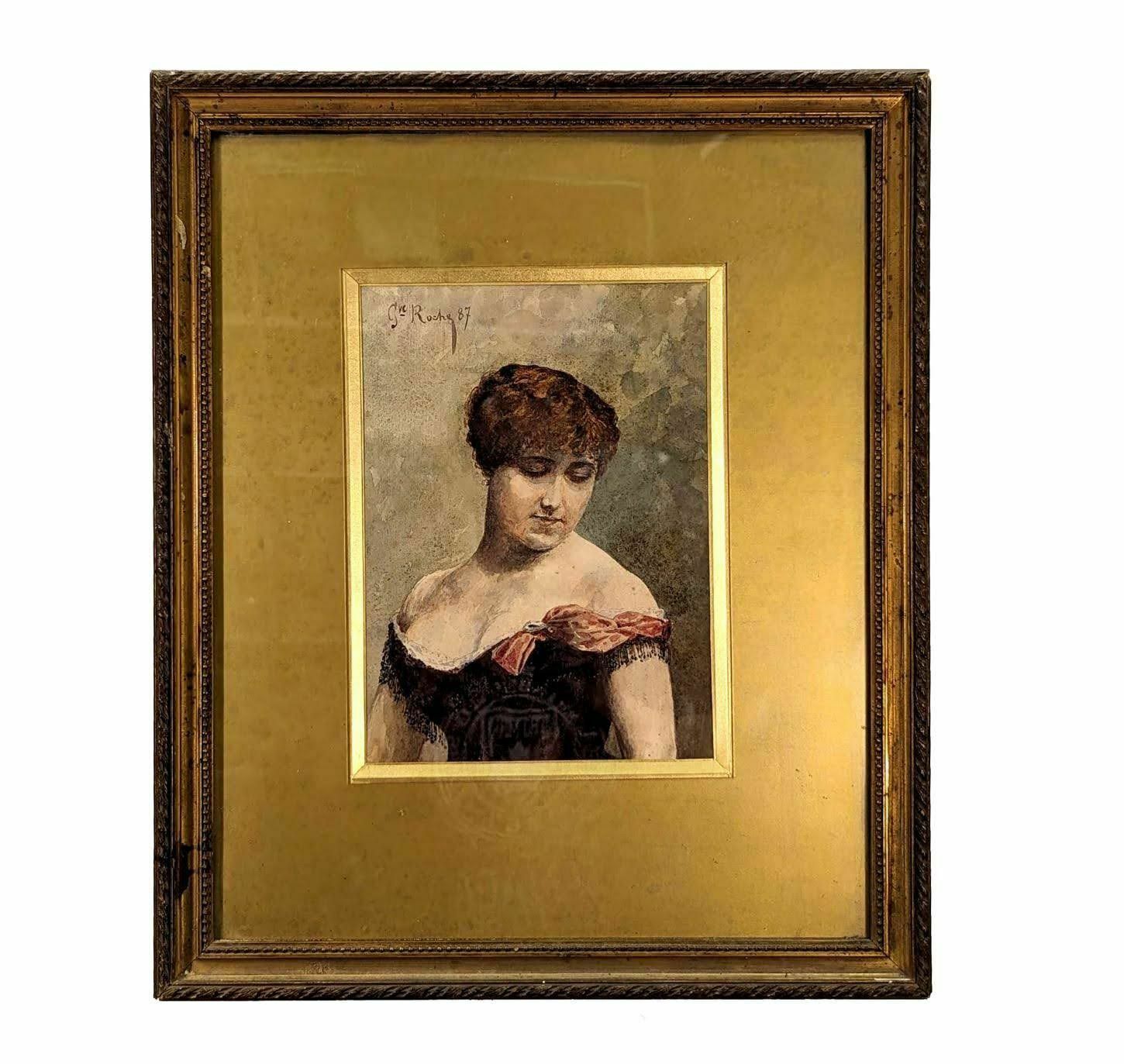 Portrait Of A Woman Signed Dated 1887