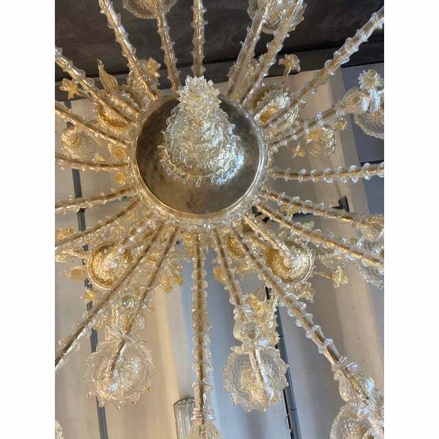 Contemporary Venetian "Ca Rezzionico" Gold Murano Glass Chandelier photo Lighting