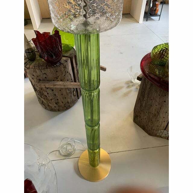 Contemporary Green Murano Glass Floor Lamp photo for sale
