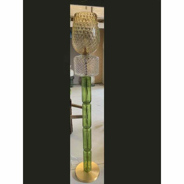 Contemporary Green Murano Glass Floor Lamp photo buy