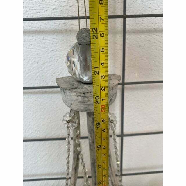 Contemporary Florentine Wrought Iron Wall Lamp With Crystals