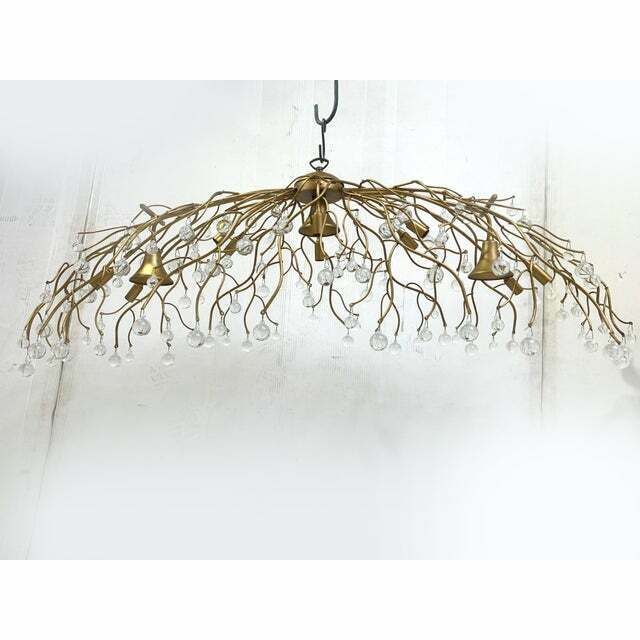 Contemporary Oval Gold Boughs And Cristals Chandelier photo vinterior