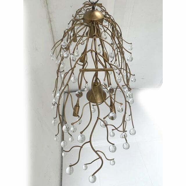 photo furniture Contemporary Oval Gold Boughs And Cristals Chandelier