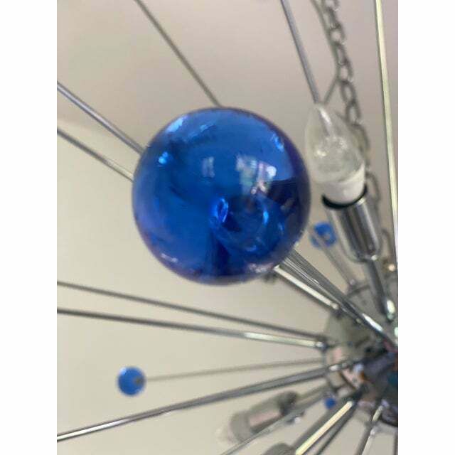 Contemporary Blue “Star” Murano Glass Sputnik Chandelier photo buy