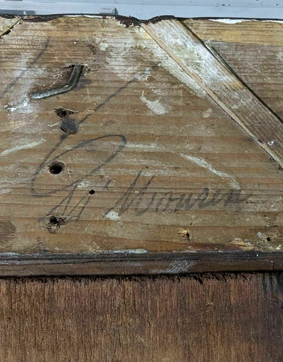 photo for sale Painting On Wood Of A Character In 19th Century Dress