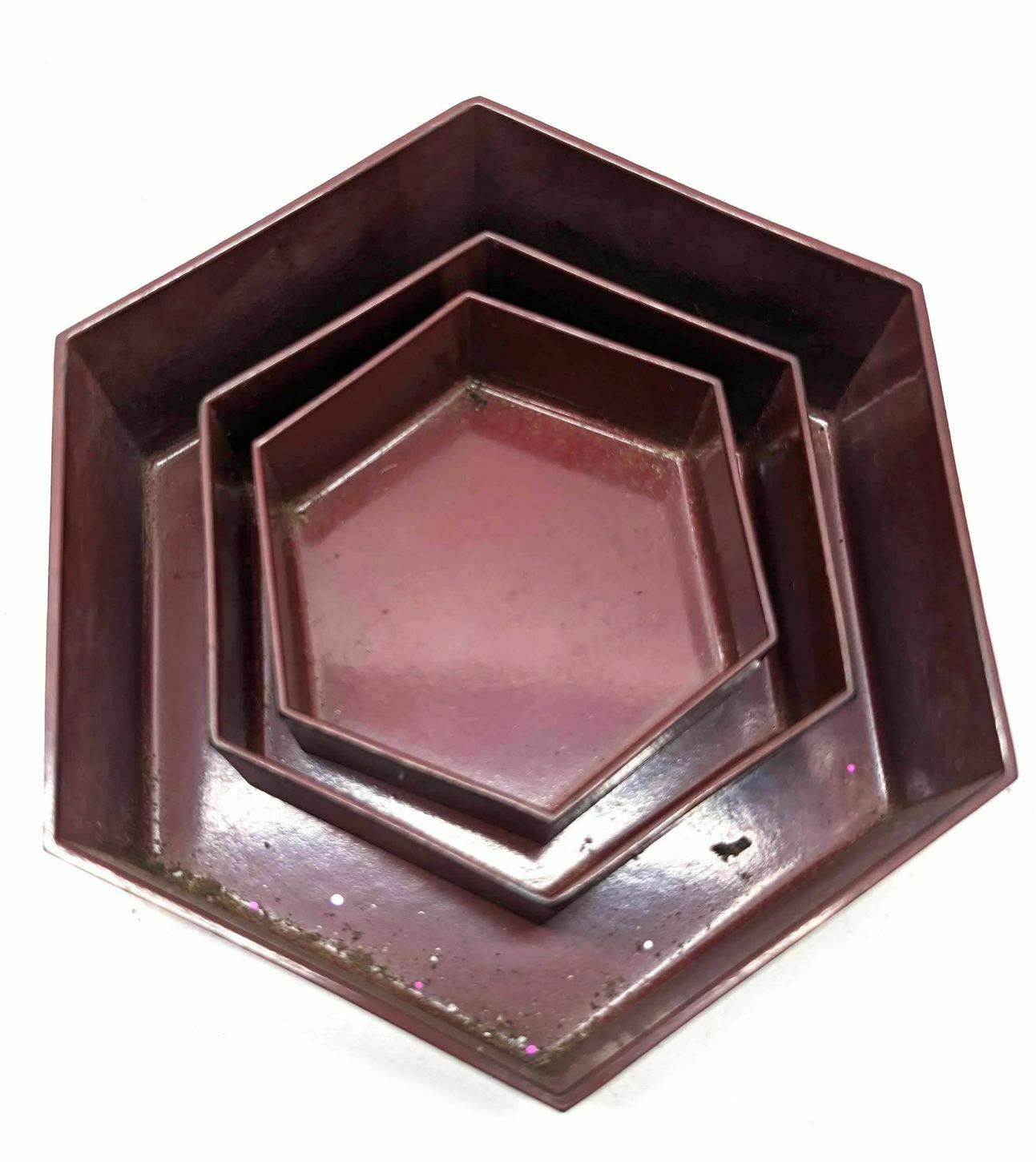 Old Lacquer Nesting Box Series Of 3 Early 20th Century photo Home Decor