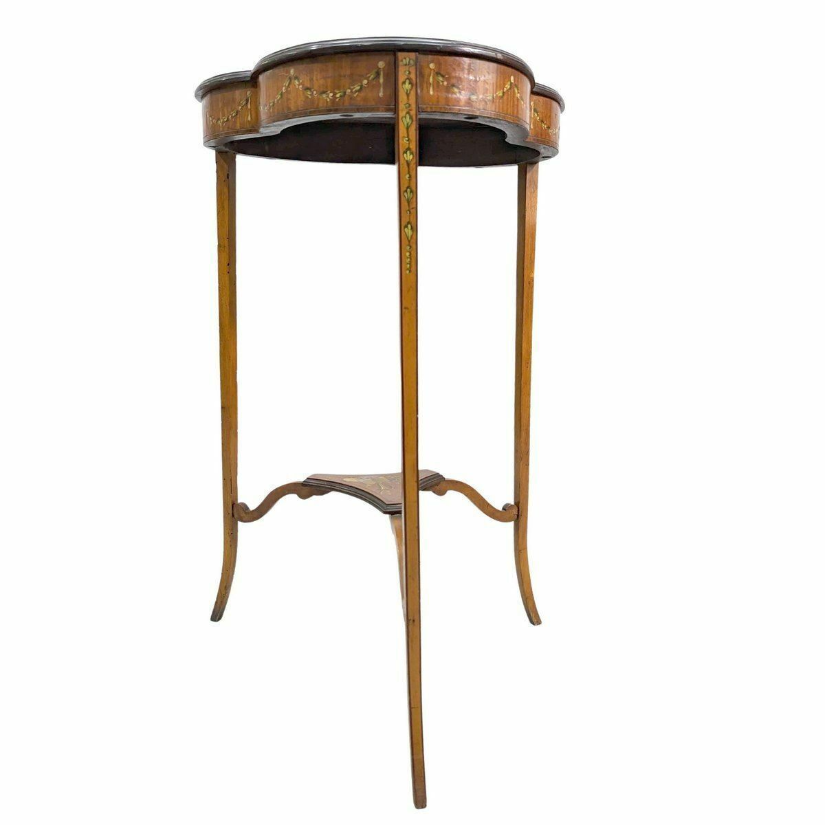 English Pedestal Table In Painted Satin Mahogany photo furniture