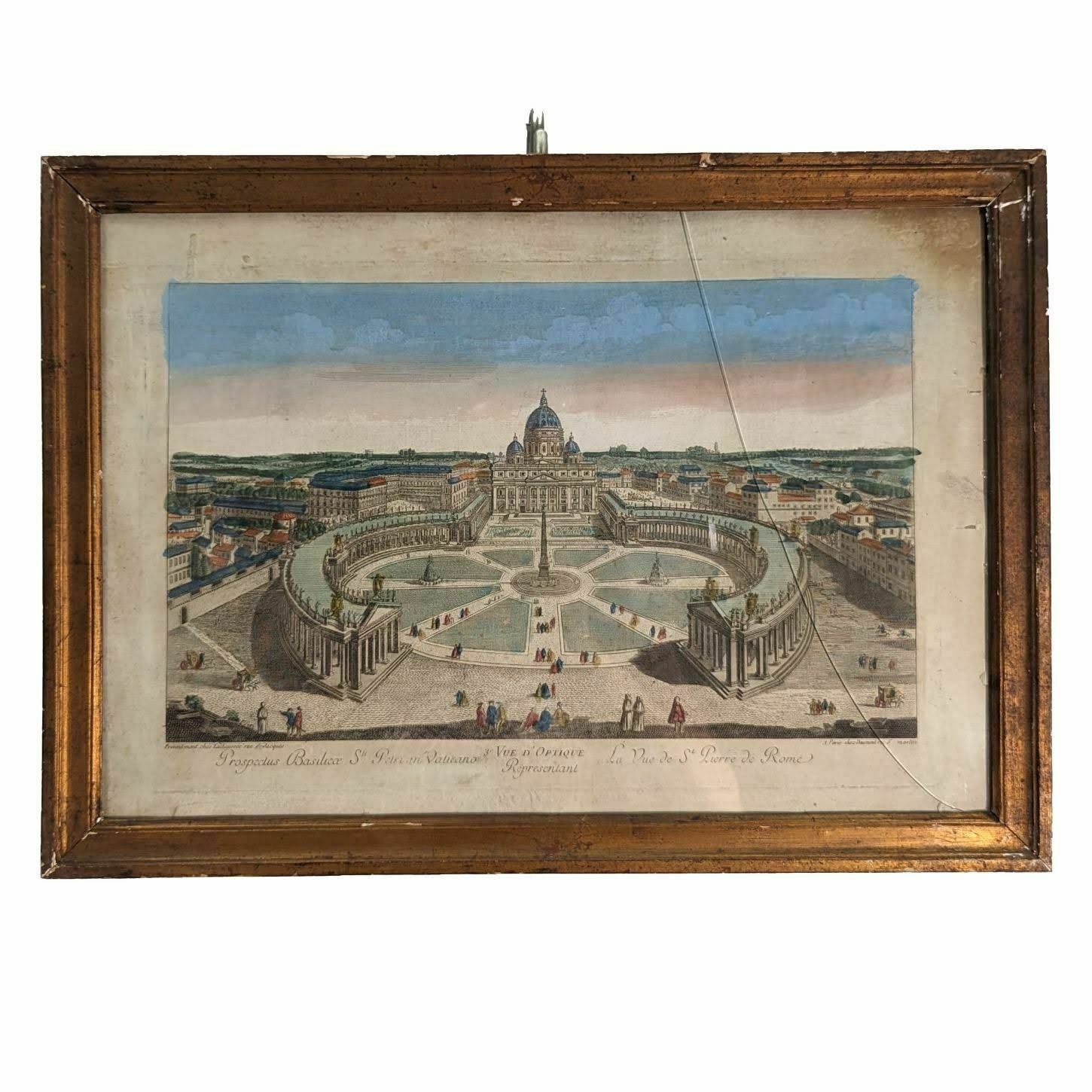 Optical View Engraving The View Of Saint Peter In Rome