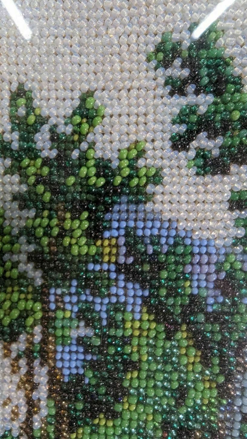 Mountain Landscape Painting In Glass Bead Tapestry photo Art