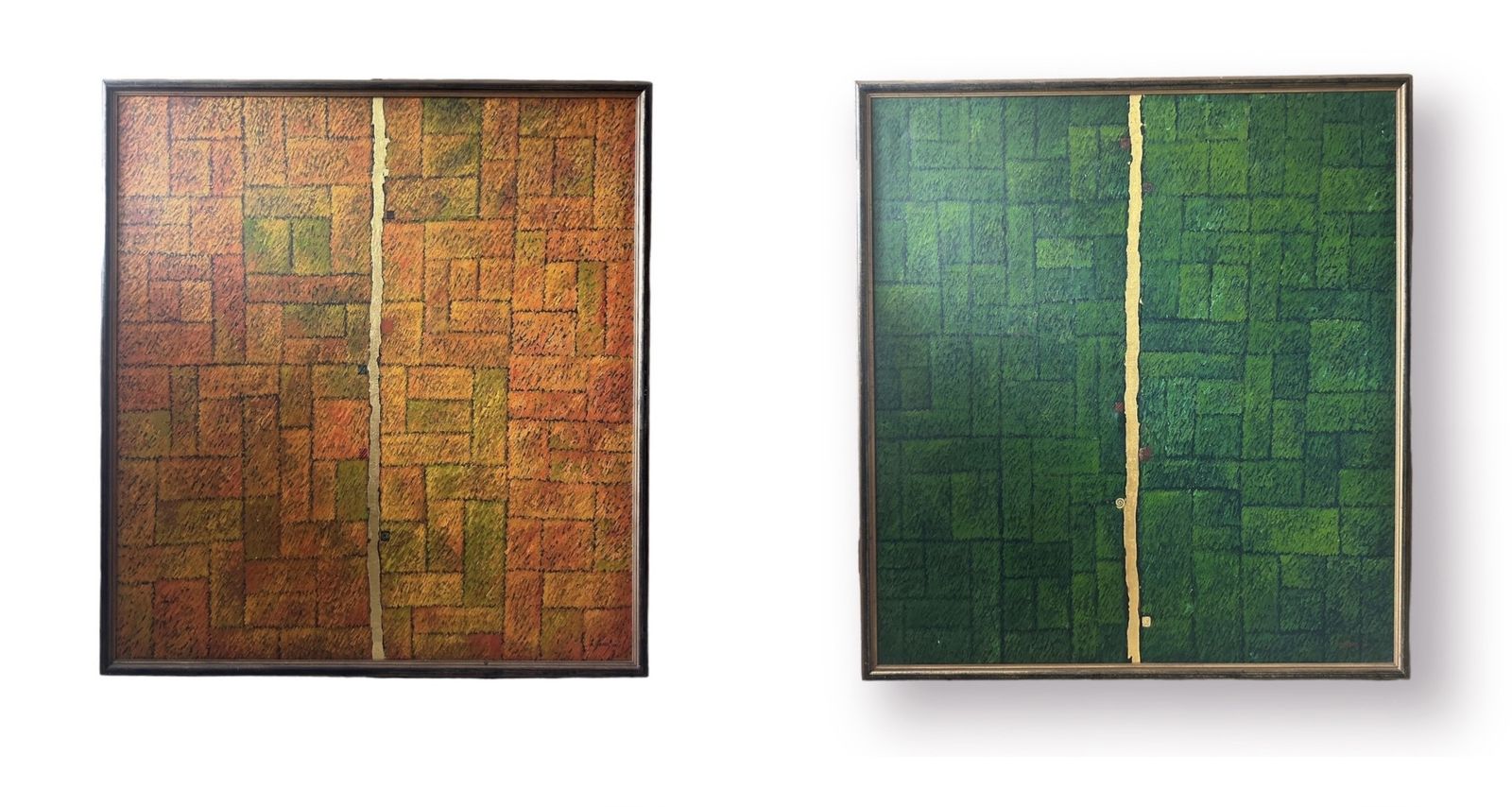‘Ripening Rice’, 1994, Two Epic Acrylic On Canvas Paintings By Mansoor Suesat, Ra Summer Exhibition, 1994