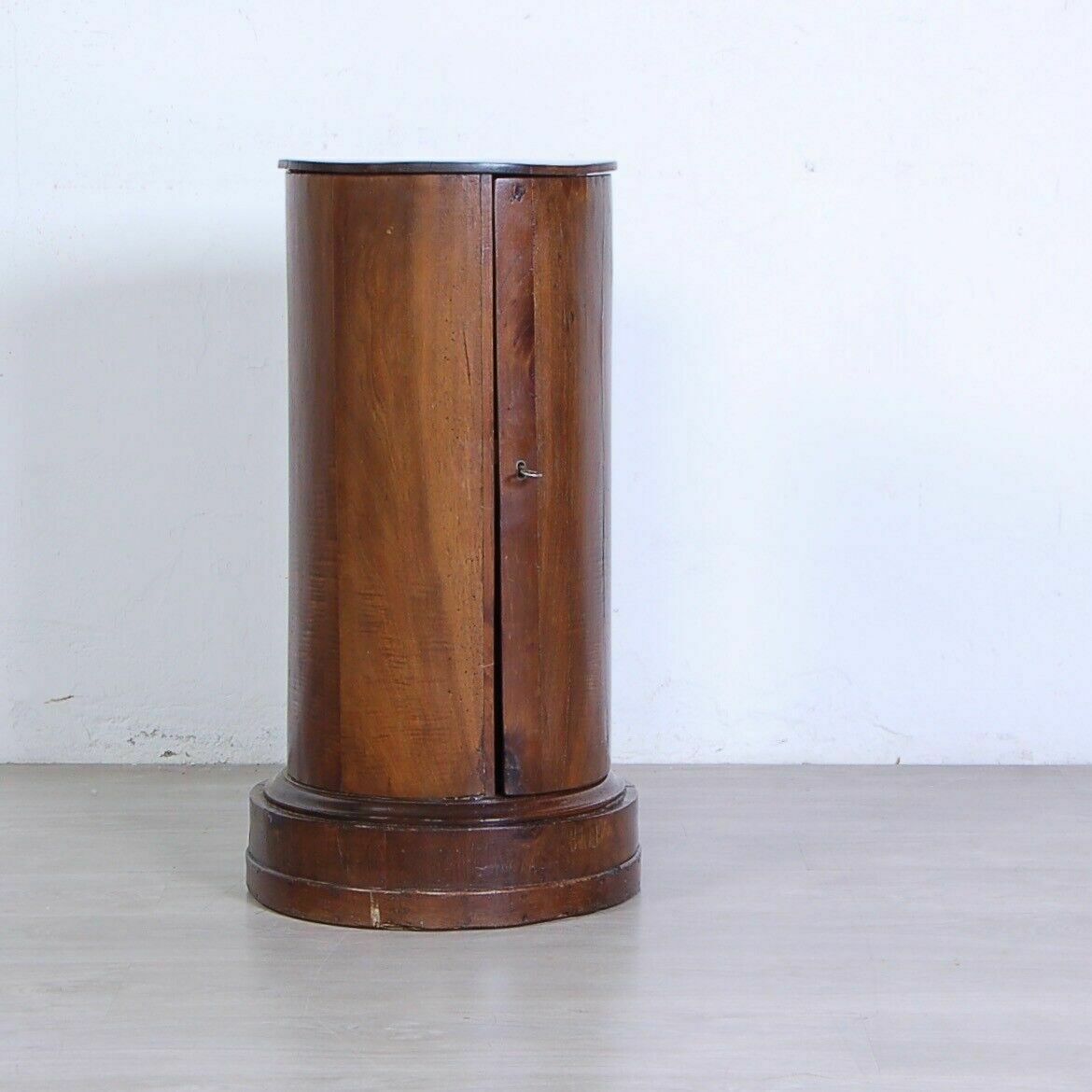 Wooden Column Bedside Table Empire Trestle Cylinder Cabinet With Mid 19th Century Door photo Furniture