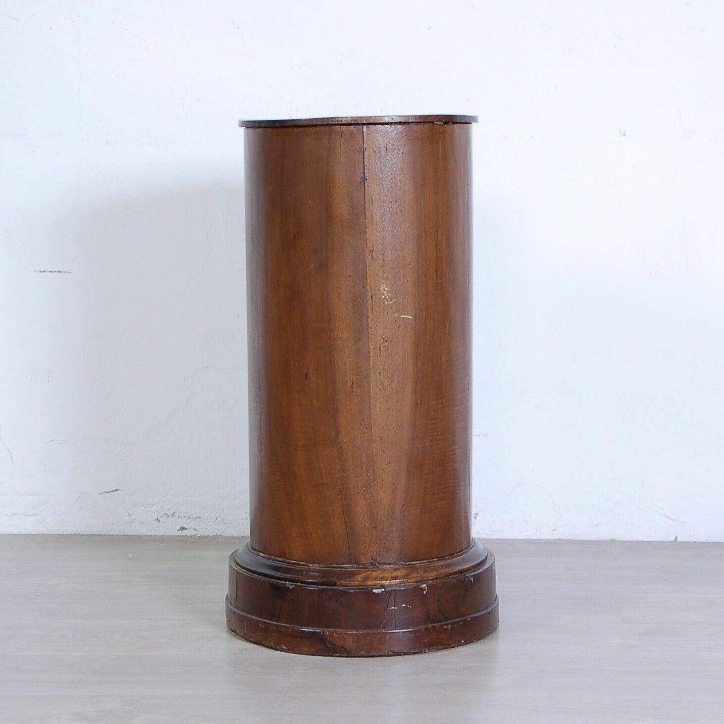Wooden Column Bedside Table Empire Trestle Cylinder Cabinet With Mid 19th Century Door photo 720.0