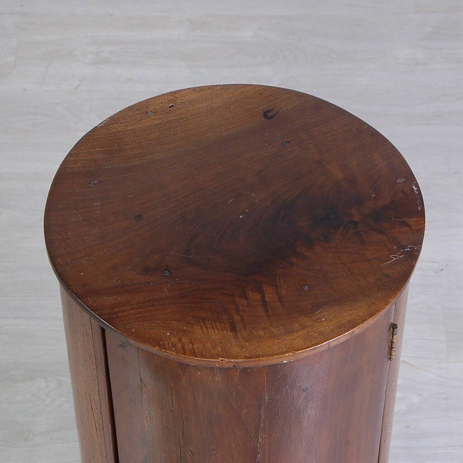 photo furniture Wooden Column Bedside Table Empire Trestle Cylinder Cabinet With Mid 19th Century Door