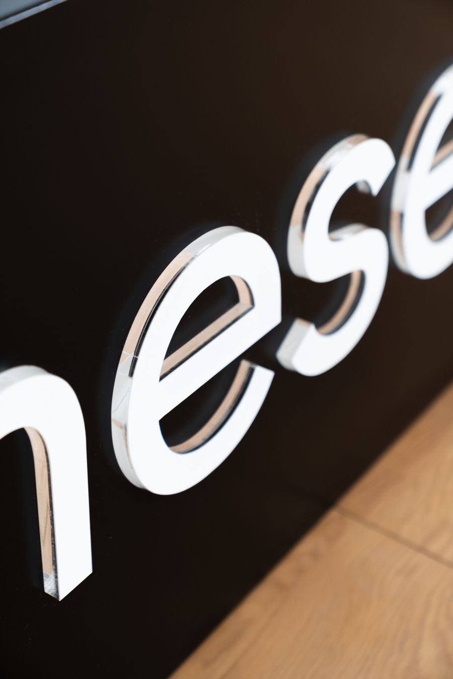 Black Painted Led Luminous Signs With Plexiglas Writing. photo furniture