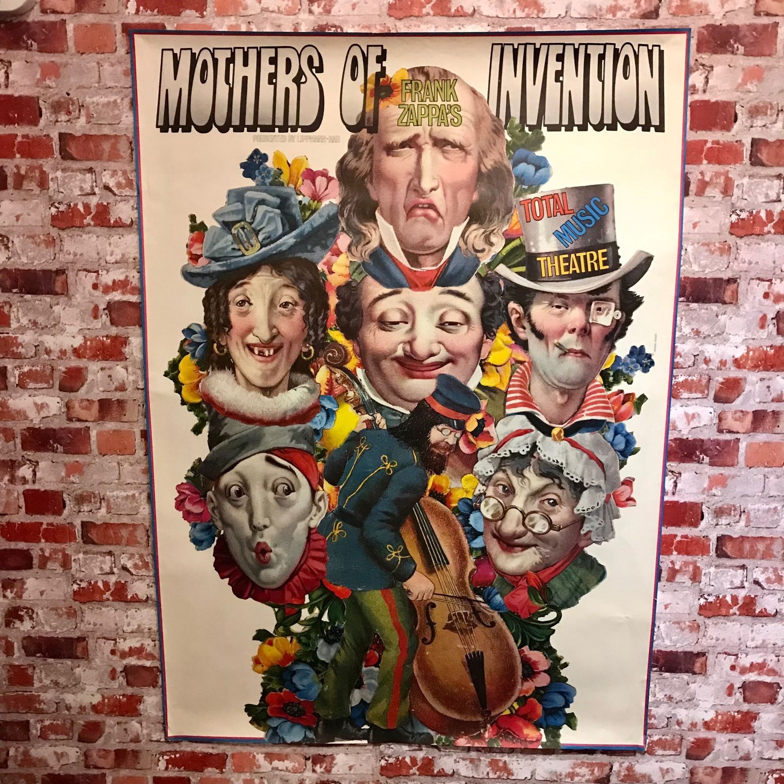 Large Rare And Stunning Frank Zappa 1971 Concert Poster photo furniture