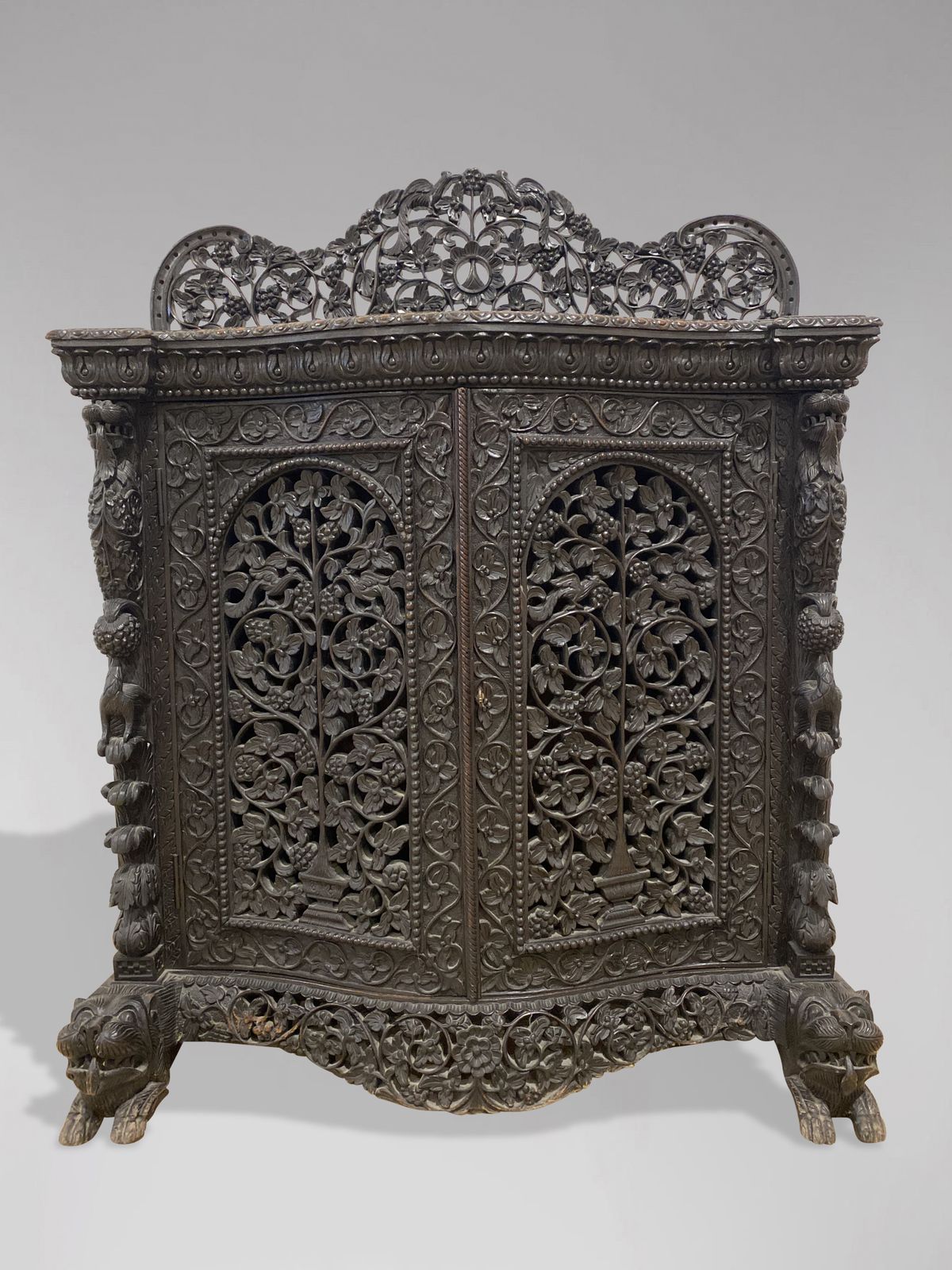 19th Century Anglo Indian Carved Rosewood Dresser photo furniture