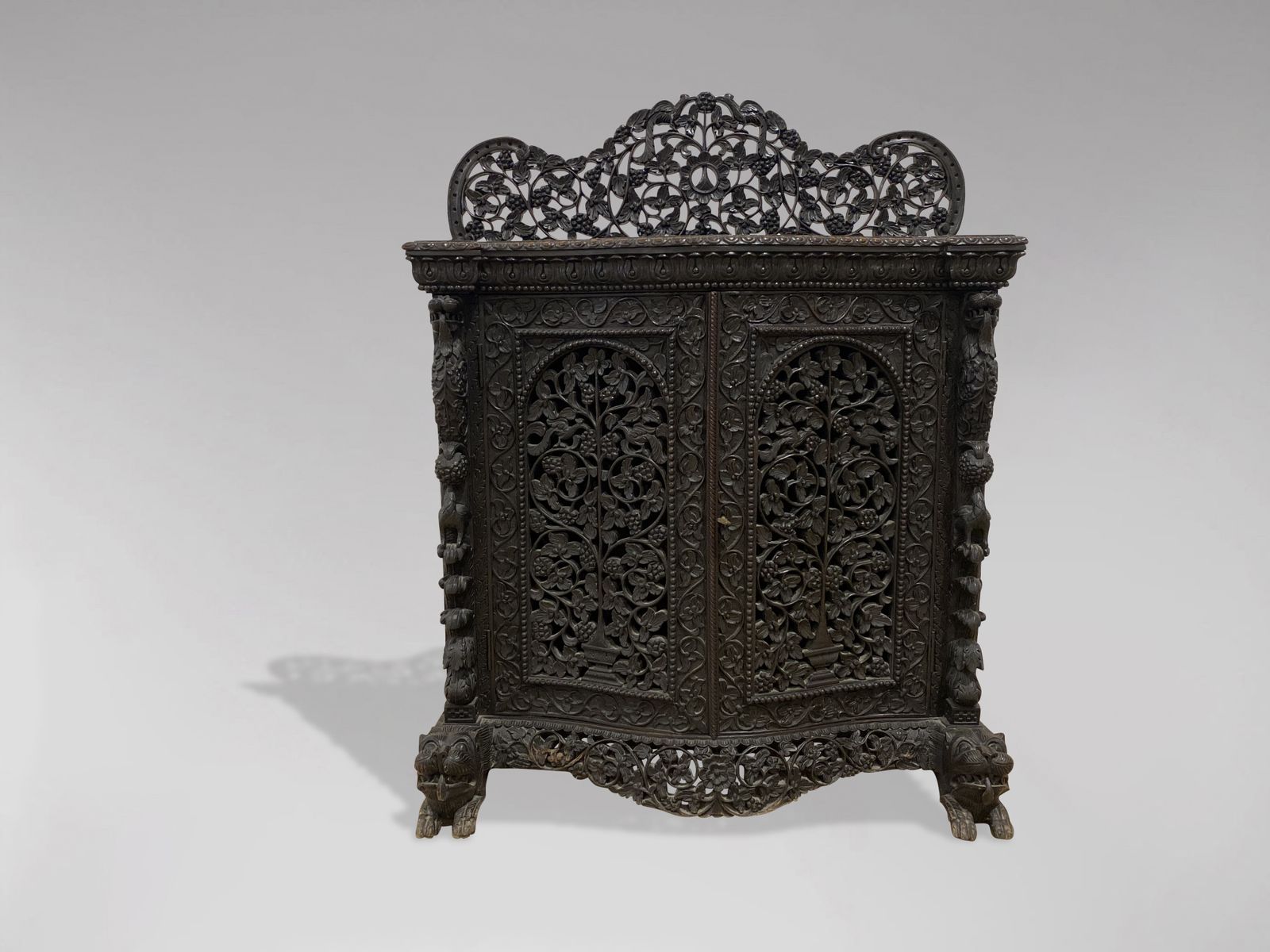 19th Century Anglo Indian Carved Rosewood Dresser